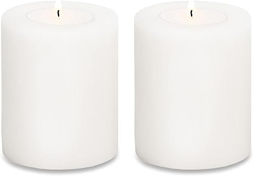 EDZARD 2er-Set Teelichthalter Dauerkerze Cornelius (Höhe 9 cm, Ø 8 cm), weiß, hitzebeständig bis 90°, gefertig aus hochwertigen PE-HD Kunststoff