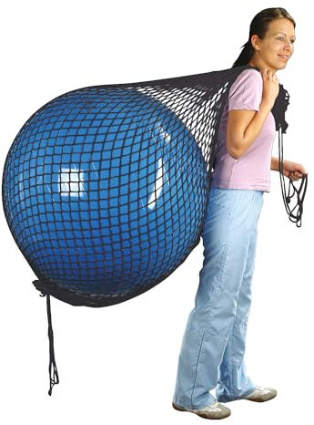 Sport-Thieme Netz für große Gymnastikbälle | für Bälle bis ø 120 cm | mit Zwei Zugkordeln | aus Nylon | Maschenweite von 40 mm | schwarz | Balltrage- und Aufbewahrungsnetz