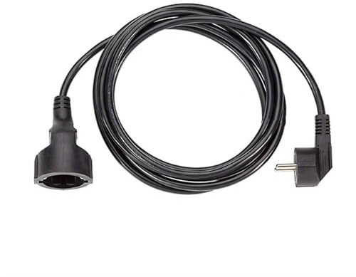 Schutzkontakt-Verlängerungskabel, 230VAC, schwarz, 5,0 m