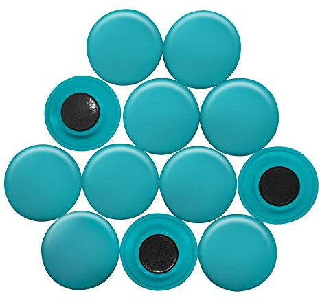 Large Green Planning Office Magnets for Fridge, Whiteboard, Noticeboard, Filing Cabinet - 40mm dia x 8mm high - Pack of 12