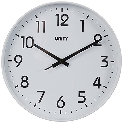 Unity Orologio da parete, Fradley, Silenzioso, Moderno, Bianco, 30 cm