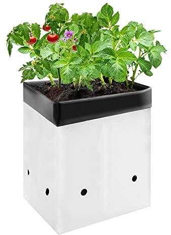 VIVOSUN 50-Pack 5 Gallon Grow Bags for Plants, Black-and-White Thick Plastic Bags for Potting Seedlings, and Rooting