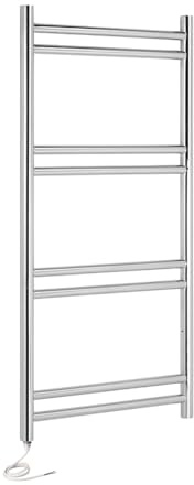Manissa Tirana Electric Heated Towel Rail Stainless Steel 500 W x 995 H | Towel Warmer, Rust-Resistant, Bathroom, Wall Mounted, Mirror Polished