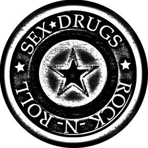 chemstickattack Aufkleber Sex Drugs Rock N Roll Schwarz rund 10cm UV- und Wetterbeständig, Waschanlagen geeignet Folie Rock 'n' Roll Sticker