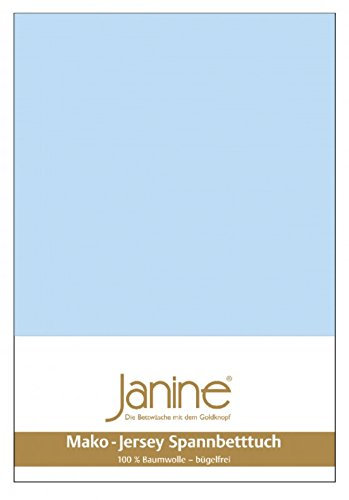 Janine Mako-Feinjersey-Spannbetttuch 5007 Größe 180x200-200x200, Farbe 12 hellblau
