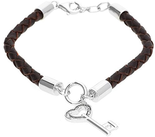 Esprit Damen-Armband Lovely Key 925 Sterling Silber 18 cm ESBR91238A180