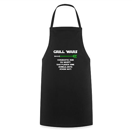 Spreadshirt Grill Wars Fleisch Dunkle Seite Schon Hat BBQ Kochschürze, One size, Schwarz