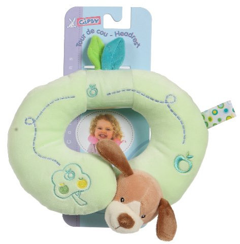 Gipsy – Nackenhörnchen für Kindersitz fürs Auto, in Form von Hund, 24 cm, Farbe: apfelgrün