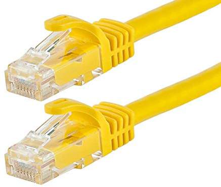 Monoprice Flexboot Cat6 Ethernet Patch Cable - Network Internet Cord - RJ45, Stranded, 550Mhz, UTP, Pure Bare Copper Wire, 24AWG, 3ft, Yellow