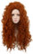 Yuehong Damen Lange Lockige Orange Perücke Cosplay Rote Welle Perücke Prinzessin Kostüm Perücke Hitzebeständige Kunstfaser Perücke Flauschige Perücke für Cosplay Party