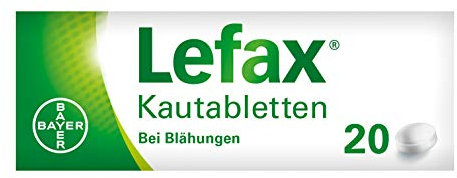 Lefax Kautabletten - mit 42 mg Simeticon - bei leichten Blähungen - mit Pfefferminzgeschmack - für Kinder geeignet - 1 x 20 Tabletten