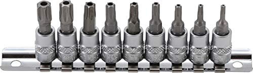 BGS 2165 | Bit-Einsatz-Satz | 6,3 mm (1/4) | T-Profil (für Torx) mit Bohrung T10 - T50 | 9-tlg.