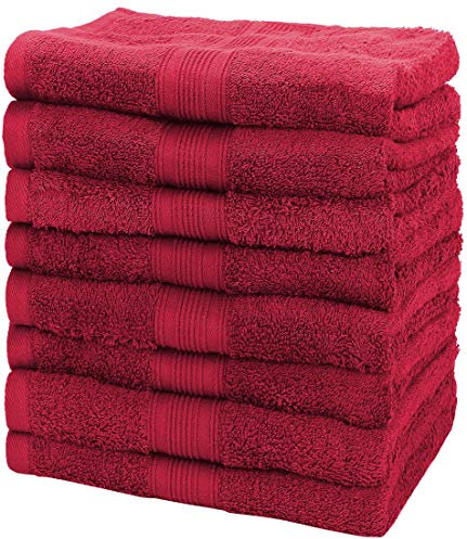 NatureMark 8er Pack Handtücher, 100% Baumwolle, 50 x 100 cm, Handtuch Set Bordeauxrot