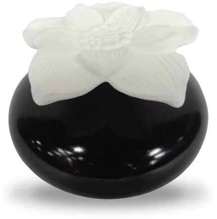 Zen'Arôme - Diffusor für Ätherische Öle, Raumduft und Duft für Zuhause durch Kapillarwirkung, Keramik und Gips, Natürliche Diffusion, Narzissenblüte, Schwarz