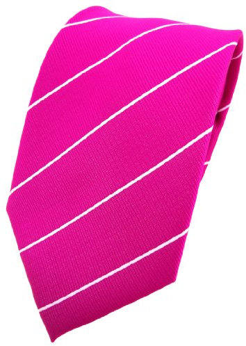 TigerTie Designer Krawatte in magenta fuchsia silber gestreift