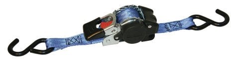 Kerbl 37180 Automatik-Zurrgurt Mit Aufrollfunktion, Automatik-Zurrgurt Blau Mit S-Haken, 1.8M Länge, 25Mm Breite