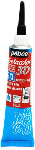 Peinture tissu Setacolor 3D Brod'Line Rouge Velours 20ml Pebeo