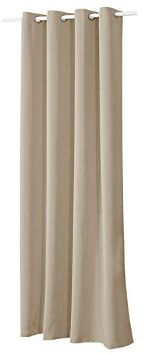 WOLTU Gardinen mit Ösen, Verdunklungsvorhang für Wohnzimmer Schlafzimmer, Blickdicht, gegen Kälte und Hitze, 250g/m² Dicke, 135 x 245 cm, Sand
