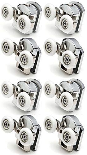 Fijaciones para mampara de ducha de 4-6 mm (4 para parte superior y 4 para parte inferior, cromado)