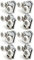 Fijaciones para mampara de ducha de 4-6 mm (4 para parte superior y 4 para parte inferior, cromado)