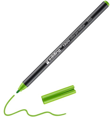 edding 1300 Fasermaler medium - hellgrün - 1 Stift - Rundspitze 2 mm - Filzstift zum Zeichnen und Schreiben - Filzstift für Schule, Mandala, Bullet Journal