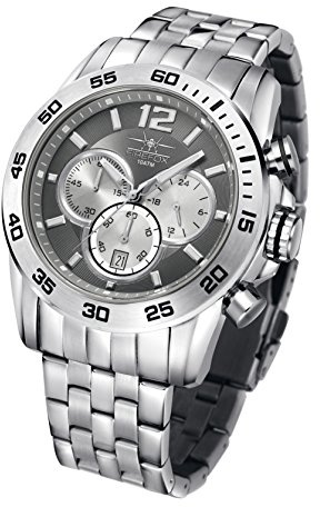 FIREFOX Hound Dog FFS210-104 titangrau Edelstahl Herrenuhr Chronograph Sicherheitsfaltschieße 10 ATM wasserdicht