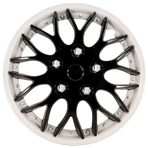 AUTO-STYLE Satz Radzierblenden Missouri 15-Zoll Schwarz/Weiß unrandet