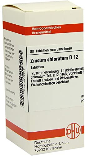 DHU Zincum chloratum D12 Tabletten, 80 St. Tabletten