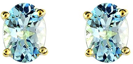 Ivy Gems Ohrstecker, 9 Karat Gelbgold, blauer Topas