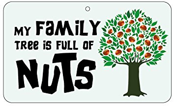 Fun Sign - My Family Tree Is Full Of Nuts - 20cm x 12cm laminated card