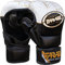 Farabi Sports 7-oz MMA-Handschuhe Hybrid Semi-Pro Open Hand Handschuhe Punching Training Even Compition (Small/Medium, Black/White)