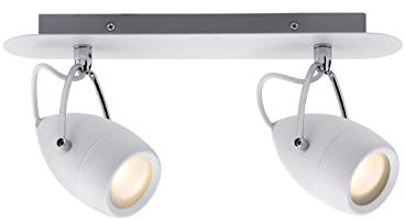 Paulmann 66715 Spotlight Drop IP44 max 2x10W GU10 Weiß/Chrom 230V Metall 667.15 Deckenleuchte Lampe LED Deckenlampe Deckenstrahler