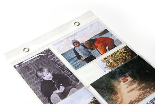 transparenter Fotovorhang mit 20 Taschen im Format 10 x 15 cm,passend für Postkarten und Fotos,sowohl Hoch- als auch Querformat