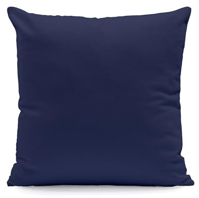 Hans-Textil-Shop Kissenbezug 50x50 cm Uni Dunkelblau Baumwolle Dekokissen Kissenhülle Couchkissen Sofakissen Deko Reißverschluss