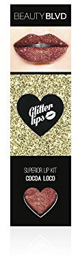 BEAUTYBLVD Glitter Lips, Cruelty Free Lip Kit - Cocoa Loco