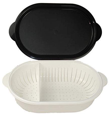 TUPPERWARE Küchenhelfer Sieb Super Servierstar 4,0 L schwarz-weiß Küchenchef 8936