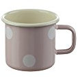 Münder EmailLe Mug with Handle / Coffee Cup / Pink with Dots / Enamel