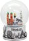 Souvenir Schneekugel München Skyline Silber Sockel | B: 80mm H:95mm | Frauenkirche, Rathaus, Marienkirche | 30050