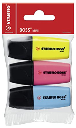 STABILO BOSS MINI - Highlighter | pack of 3 - Assorted Colours