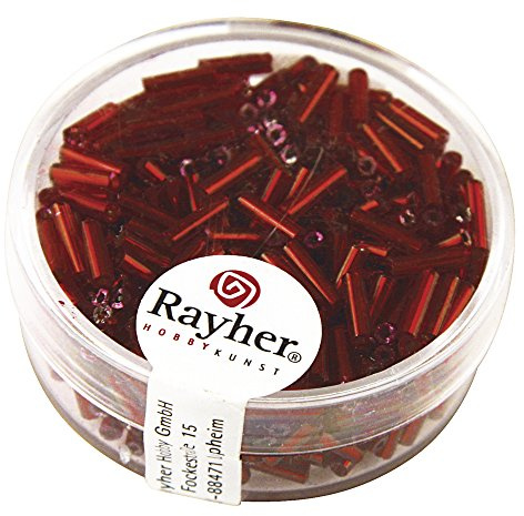 Rayher 1406518 Glasstifte, 7/2 mm, mit Silbereinzug, Dose 15g, rot