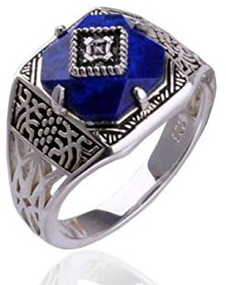 The Vampire Diaries Caroline Forbes Daylight Ring Retro Blue Lapi Ehering Verlobungsring US-Größe, 43