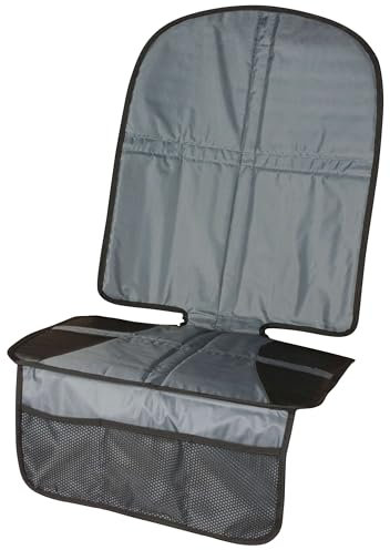 Walser XL Kindersitzunterlage Auto Isofix kompatibel, 100% wasserabweisend, Rutschfester Autositzschoner Kindersitz, Unterlage Kindersitz Auto Universalgröße, Sitzschoner Auto Kindersitz grau/schwarz