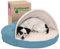 Furhaven Orthopädisches Hundebett für mittelgroße und kleine Hunde, 66 cm, mit abnehmbarem, waschbarem Bezug, für Hunde bis zu 13,6 kg – Sherpa & Wildleder Snuggery – Blau, 66 cm