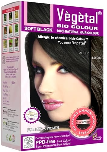 Vegetal Bio Farbe, Soft Black, 50 g, 3 Stück