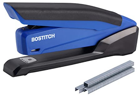 PaperPro inPOWER 20, 1122 Tischhefter, Ein-Finger-Einfach heftung, 20 Blatt, Eingebauter Heftklammerentferner, Staufrei, Schwarz und Blau