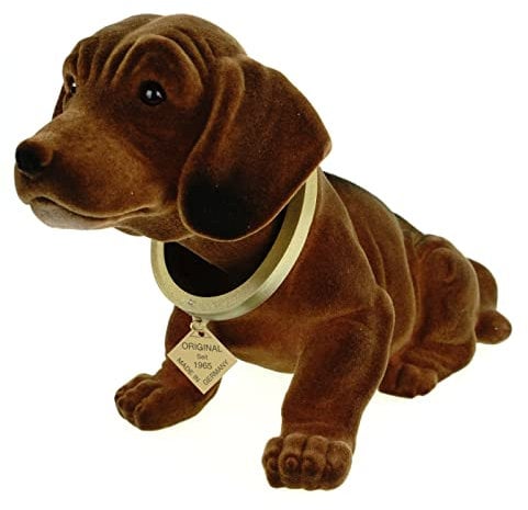 Rackso Wackeldackel 29cm - Original Deutscher Wackelkopfhund, Dackel-Figur, 100a, Handgefertigt in Deutschland, Kultiges Autoaccessoire