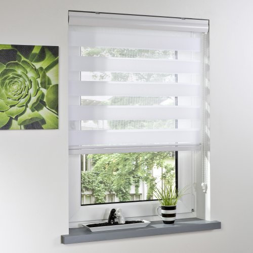 Liedeco Duo-Rollo, Doppelrollo mit Blende | weiß | B 120 x H 160 cm