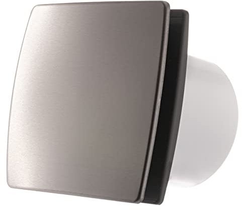 Extractor de baño de Europlast, con sensor de humedad y temporizador, ventilador silencioso, 100 mm, inoxidable, T100HTI