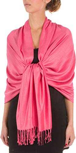 78 x 28 Eco-Friendly Bamboo Rayon Soft Solid Pashmina Schal/Stola - Fuschia