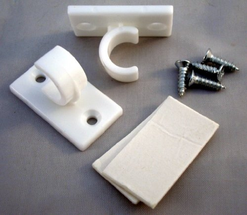 Gardinia 2 Träger für Vitrage-/Caféstangen Ø 12mm, Metall, 100%, Wandmontage, Minimalistisch, Haken, Lagerhaken